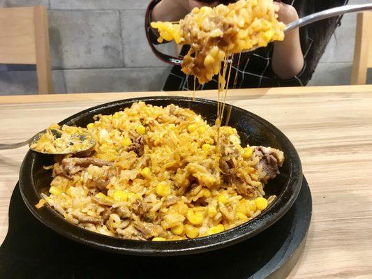 Cheese pull - Kimchi Cheese Beef Pepper Rice