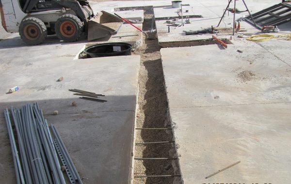 Prior saw cut job project and demo of location for full pour back to commence