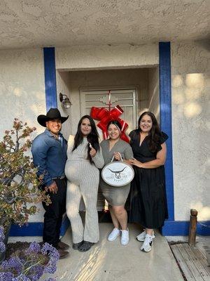 Erika Araujo and our realtor, Karina Rodriguez, the day we received our keys!