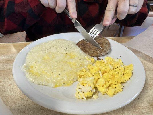 1 Egg with Sausage Breakfast with Grits