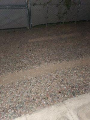 Drag marks your tow company put in my driveway...not to mention the no trespassing sign on the pole the vehicle was taken