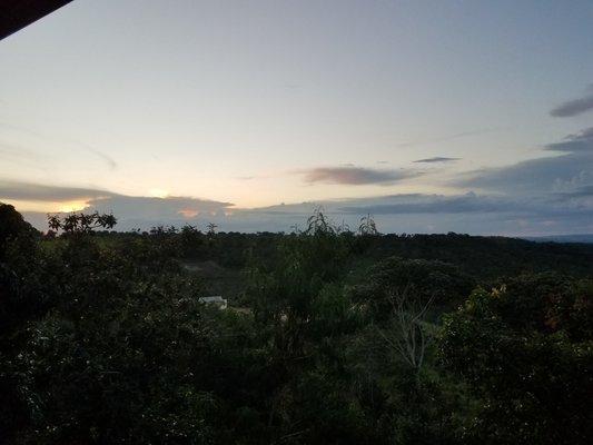 Rolling hills at Sunrise on a cloud day.