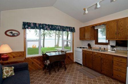 Cabin #1 living/kitchen are facing Lake Florida