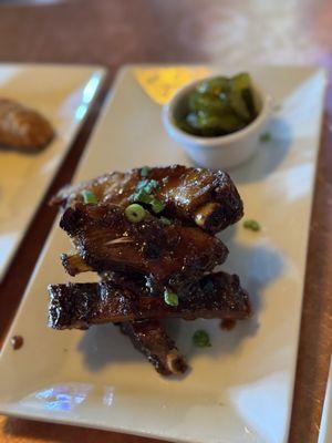 Bacon glazed ribs
