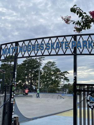 Front Gate. Only bench for you to see if parents want to watch.