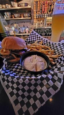 Smokey Beer Cheese BBQ Burger.