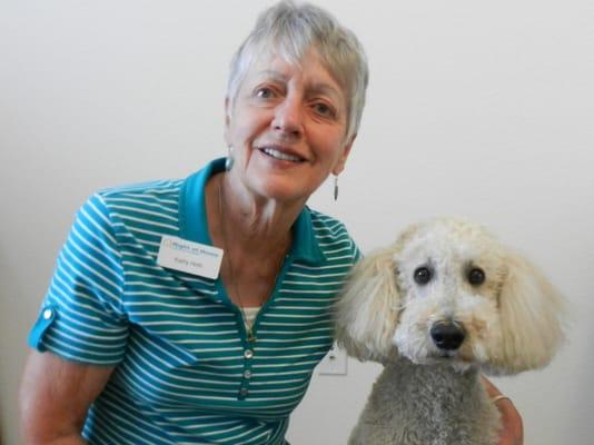 Kathy Hirth and Jake, the therapy dog!