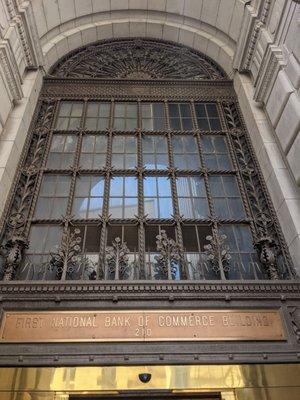Front on Baronne St, the old 1927 signage.