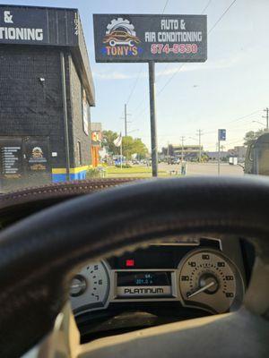 Brake and parking light are on after releasing the brake.
Take picture before driving home from Tony auto shop