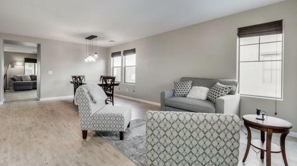 Entry and dining room with complete repaint