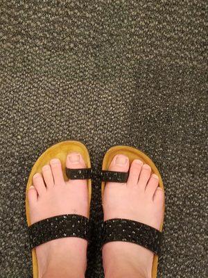 Shortly after completion of all surgeries and PT - back in cute shoes!