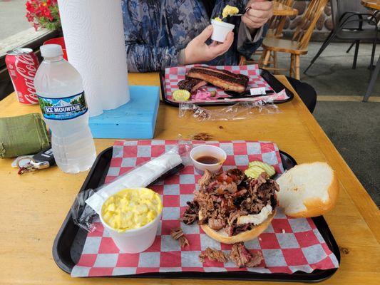 Ribs and brisket sandwich