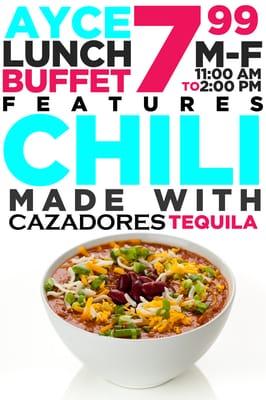 Best Chili made with Cazadores Tequila at Rio Eat and Drink