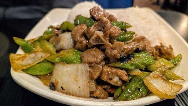 Bittermelon and Spare Ribs over Rice (on whiteboard menu