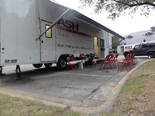 Slip,Trip, & Fall Simulator outdoor classroom set-up