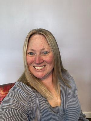 The after! Out with fall blonde and in with winter blond/lowlights. Also, we did a substantial cut! Nicole is magic at hair!