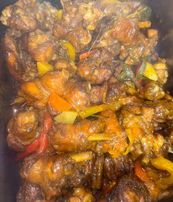 Brown stewed chicken