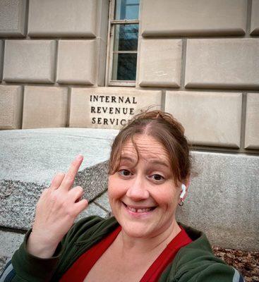 Well well well - look what I found walking around DC. Sharing my sentiments ahead of the impending tax season XD