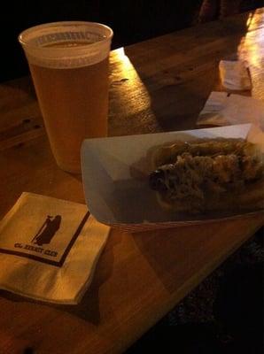 Yikes! Soft opening is insane. Not able to get inside for a day cat schnitzel. Settled on 2 jumbo beers and 2 brats ($35)