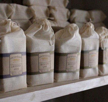 Cold process soap all packaged and ready to go home.