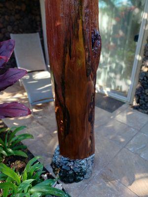 Repaired Ohia post.