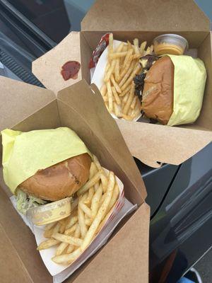 #2 combo with house sauce and #3 (spicy) with house sauce (spicy)