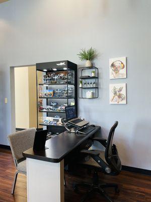 Our glasses dispensing section