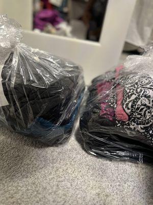 The DROP OFF!! Neatly folded and all you have to do is put in drawers.