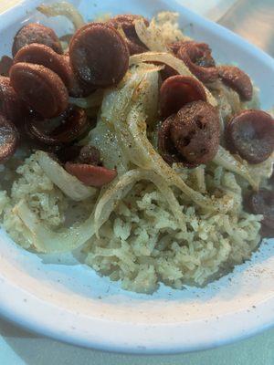 Beef sausage and rice SOO GOOD
