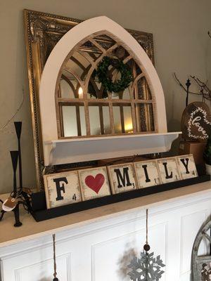 Architecture pieces for your home. Handcrafted scrabble tiles to create words