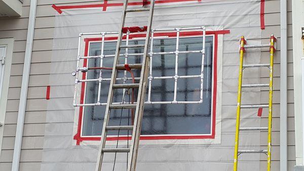 Window leak testing.