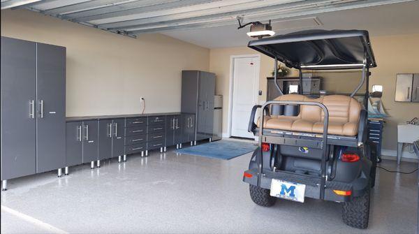 Floor application with cabinets we also sell