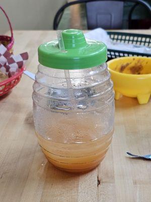 This was a drink made from melon in a special cup.