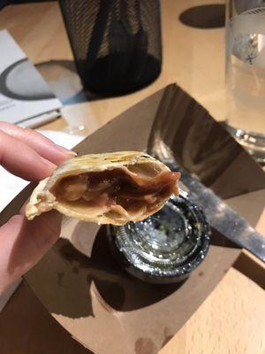 Dessert empanadas with guava and goat cheese