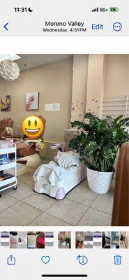 My big girl excited to get her pedicure , without knowing she will later be having an infection due to this !