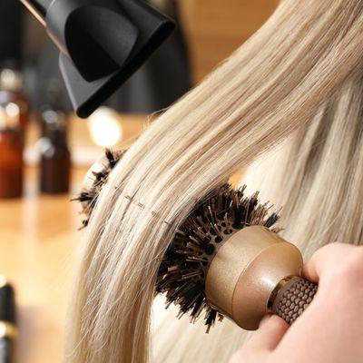 Wash + Style:
Includes a luxurious cleanse, blow-dry, and professional hot-tool styling using salon approved Shampoo + Conditioner.