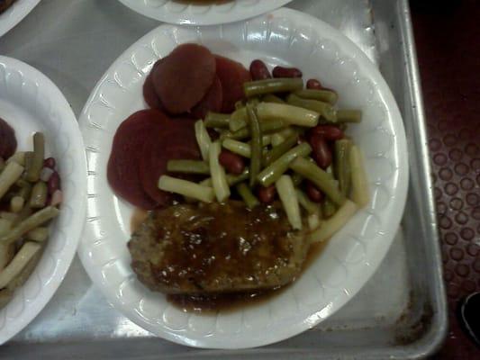 Today's meal was meatloaf.
