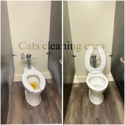 We can remove any soap  scum from walls and toilets . This was a commercial cleaning call now for all your commercial cleaning needs
