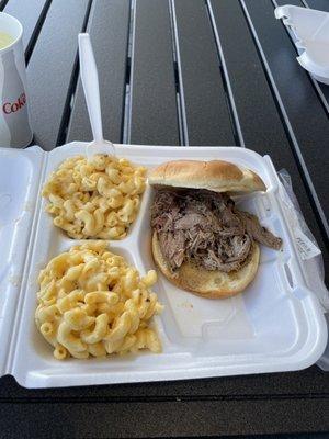 Pulled pork and Mac n cheese