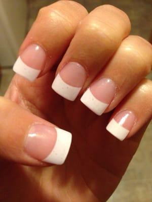 full set of acrylic nails with white tip $25