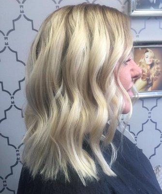This blend is just perfect. Gave Donna a little dimension to her platinum blonde.
