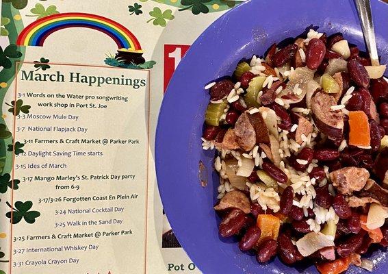 Fabulous red beans and rice.