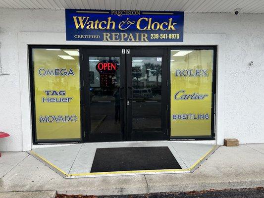 Business name, and front door