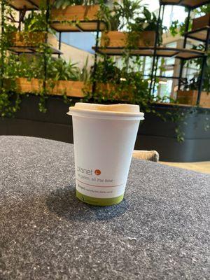 v mid overpriced $6 12oz pistachio latte