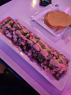 Super fresh and flavorful seafood! The ceviche platter with avocado and tostadas was huge, beautiful, and delicious. Easily one of the best