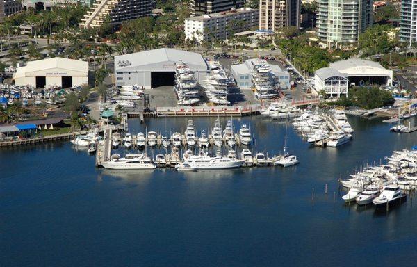 Aerial view of marina