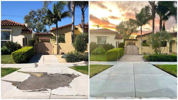 Driveway apron had completely imploded and was patched with nasty asphalt until Jaime redid it all!