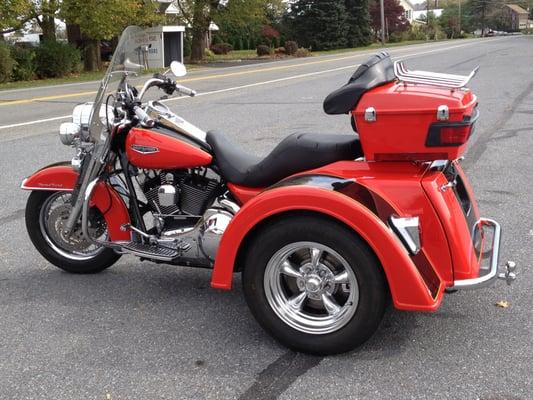 Motor Trike Conversion on this 2005 HD RoadKing