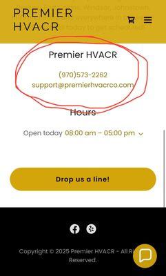 Confirmation that the phone number I called is the one that is on their website.