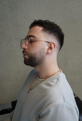 Mid Drop Skin Fade with beard trim & Line up
